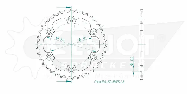 Standard Sprocket Rear 530 Black, 2, nordicamoto.ro