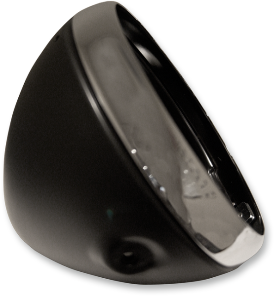 Lucas Style 7'' Side Mount Headlight Shells Chrome, Flat Black -0