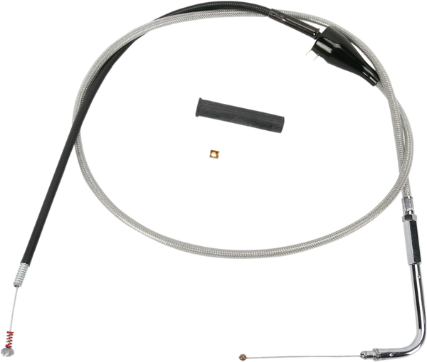 Stainless Braided Idle Cable Silver, 1, nordicamoto.ro