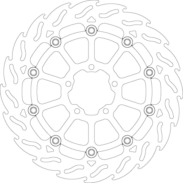 Flame Series Rotor Black, Silver, Stainless Steel -1