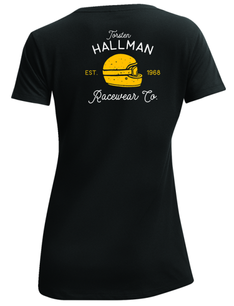 Women's Hallman Garage V-neck T-shirt Black -1