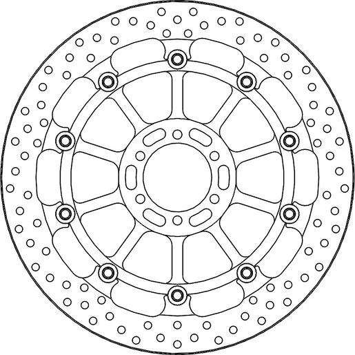 Disc de frână T-floater din seria Halo, negru, oțel inoxidabil, 1, nordicamoto.ro