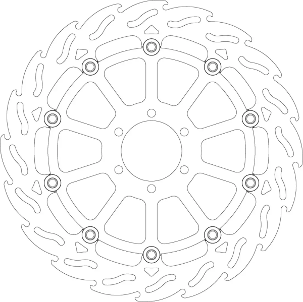 Flame Floating Alu Brake Disc Black, Silver -1