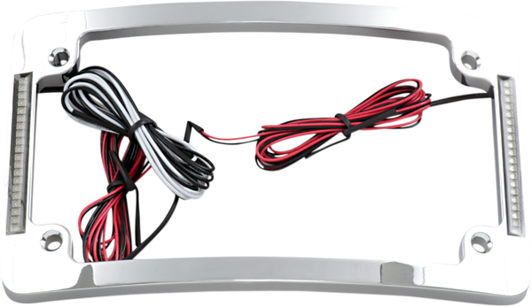 Tri-radius License Plate Frame With Flushmount Leds Amber, Red, White, 3, nordicamoto.ro