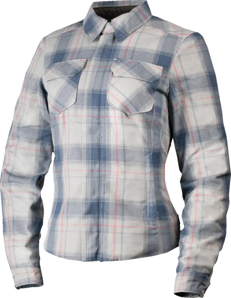 Womens Fallblock Flannel Jacket Gray, White  M, 2, nordicamoto.ro