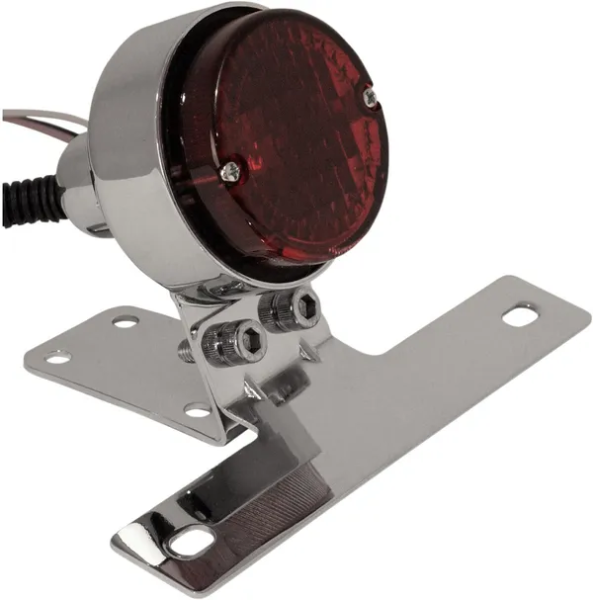 Classic Taillight With License Plate Mount Chrome-0