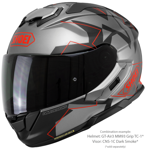 Casca integrala SHOEI GT-AIR3 MM93 COLLECTION GRIP TC-1 Gri/Rosu XXL-2