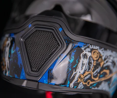 Casca Icon Airflite™ 4 Horsemen Black/Blue/Gold/White-6