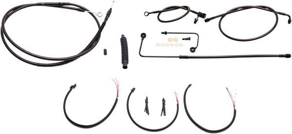 Complete Midnight Braided Handlebar Cable/brake Line Kit Black, 1, nordicamoto.ro