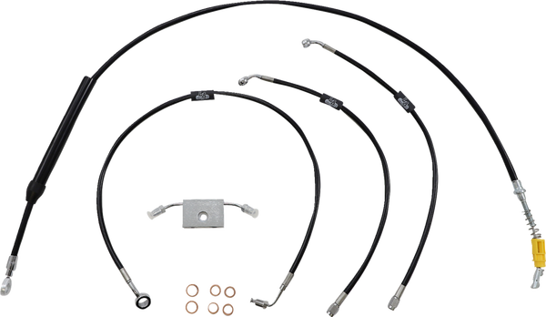 Standard Black Vinyl Braided Handlebar Cable/brake Line Kit Black, 1, nordicamoto.ro