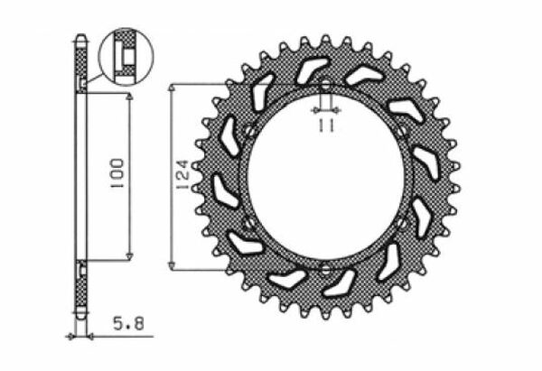 Steel Rear Sprocket Natural, 1, nordicamoto.ro