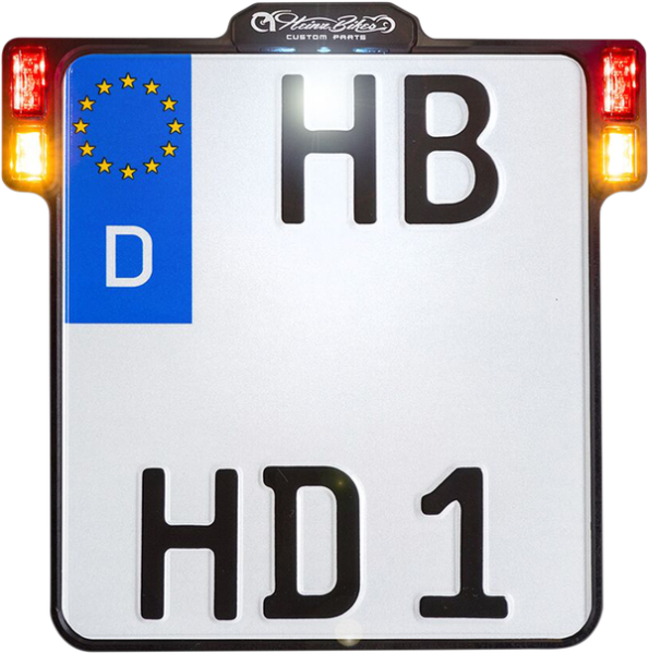 All-in-one 2.0 License Plate Holder W/ Led Plate Lights, Brake And Rear Lights Anodized Black, 1, nordicamoto.ro