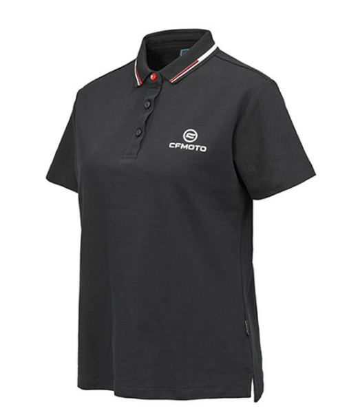 TRICOU DAMĂ CFMOTO CU GULER (LAPEL) – NEGRU, 8, nordicamoto.ro