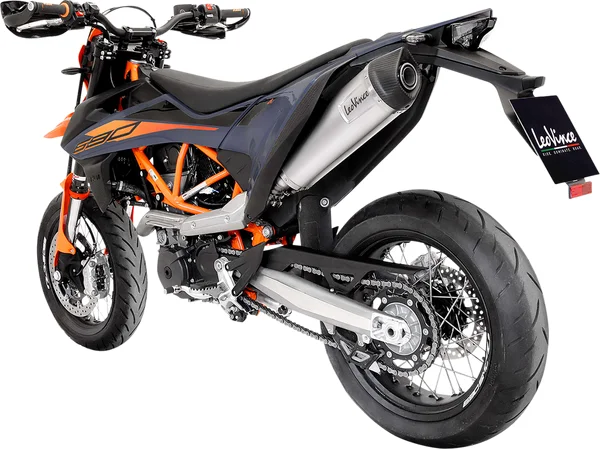 Tobă de eșapament LeoVince LV One Evo Slip-On pentru KTM 690 (2021+) – Oțel inoxidabil, Titanium Look, 1, nordicamoto.ro