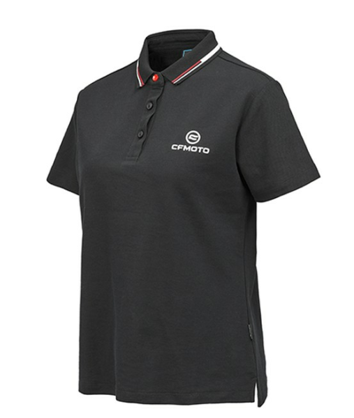 TRICOU DAMĂ CFMOTO CU GULER (LAPEL) – NEGRU, 6, nordicamoto.ro