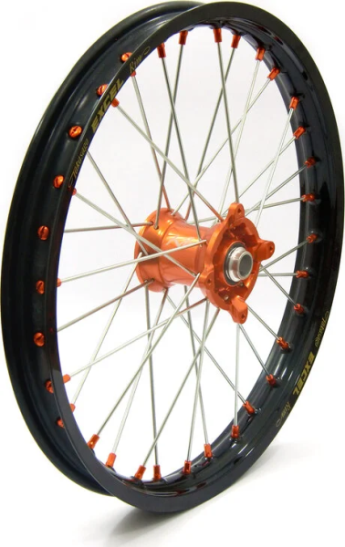 Jantă Elite Mx-en, spițe argintii, negru, portocaliu, argintiu, 1, nordicamoto.ro