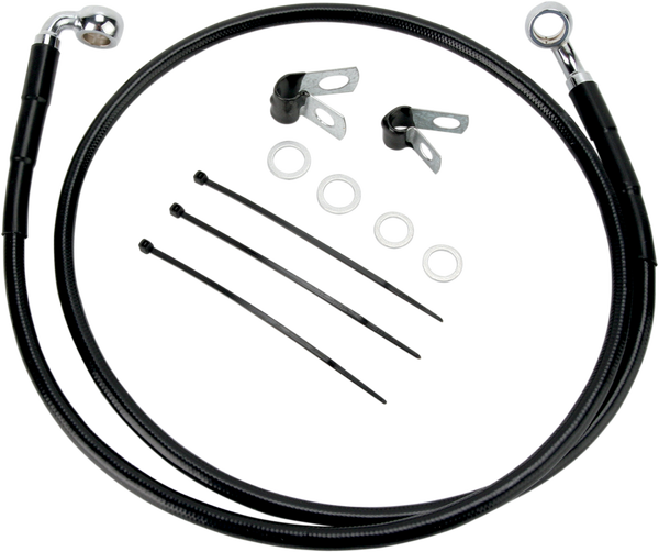 Extended Length Black Vinyl Brake Line Kit Black Oversize [+152 mm (6'')], 1, nordicamoto.ro