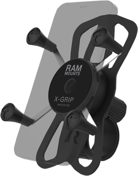 X-grip Phone Mount With Ram Tough-strap Handlebar Base Black 