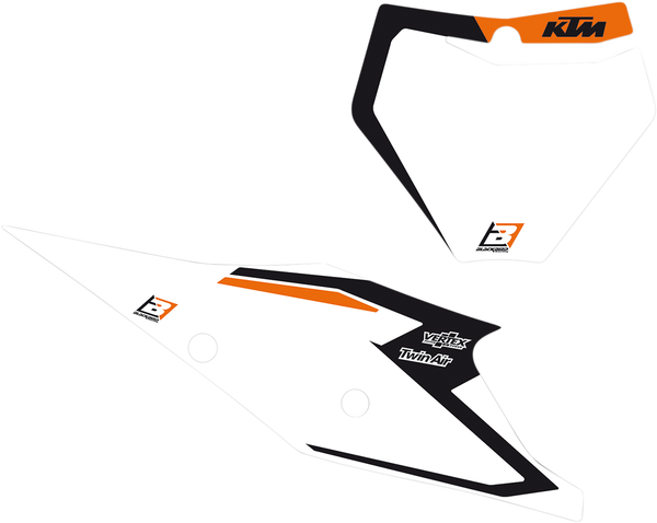 Pre-cut Number Plates With Graphics Black, Orange, White, 1, nordicamoto.ro