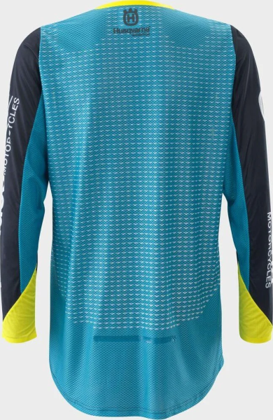 Tricou Husqvarna Railed Pro Blue/Yellow/Turquoise-1