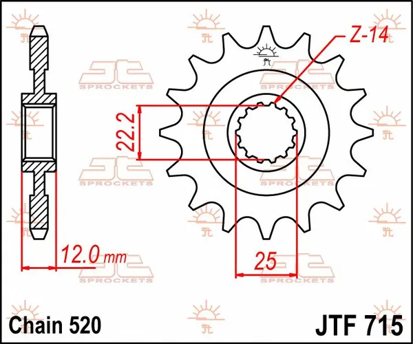 JT SPROCKETS Front Sprocket Natural -0