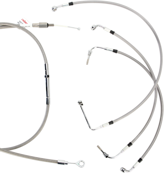 Complete Stainless Braided Handlebar Cable/brake Line Kit Silver, 1, nordicamoto.ro