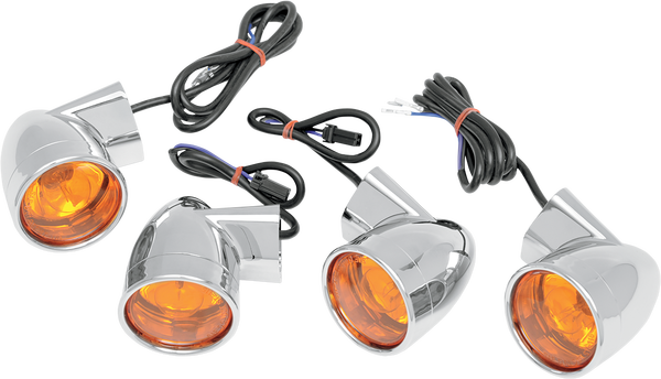 Bullet-style Dot-compliant Turn Signal Kit Chrome, 1, nordicamoto.ro