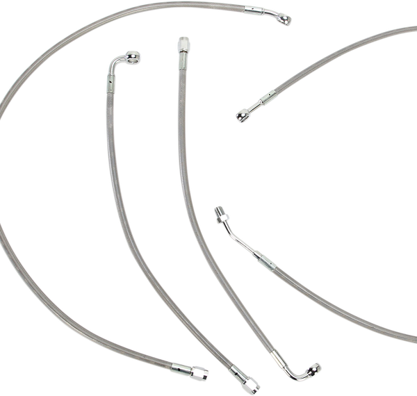 Complete Stainless Braided Handlebar Cable/brake Line Kit Silver, 2, nordicamoto.ro