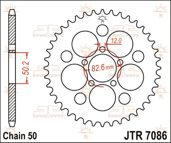 JT SPROCKETS Rear Sprocket Natural -0