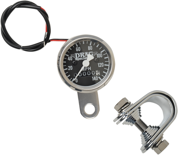 1-7/8(r) 140 Mph Mini Mechanical Speedometer Black, 1, nordicamoto.ro