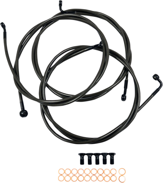 Midnight Braided Brake Line Kit Black, Midnight 30, 1, nordicamoto.ro