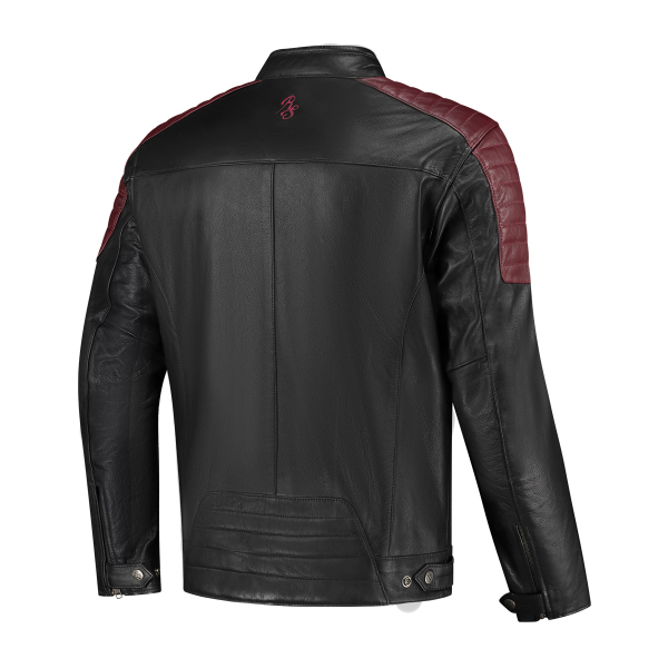 Geaca Piele Rusty Stitches Cooper Black/Maroon-0