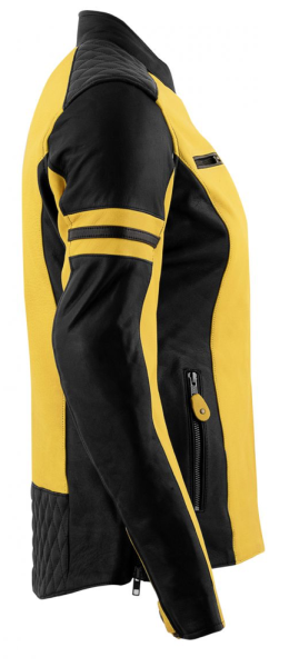 Geaca Piele Dama Rusty Stitches Joyce Yellow/Black-2