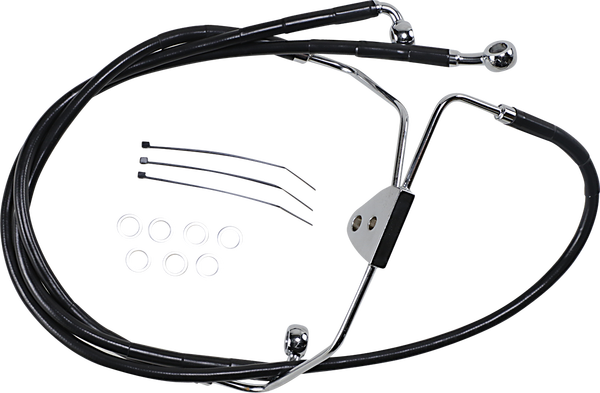 Extended Length Black Vinyl Brake Line Kit Black Oversize [+203 mm (8'')], 1, nordicamoto.ro