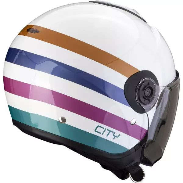 Cască SCORPION EXO CITY II BEE XS cu vizieră deschisă/tip jiclor – Alb/Verde/Auriu, 2, nordicamoto.ro