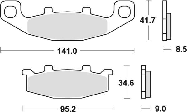 Placute frana fata/spate TRW Sinterizate STREET KAWASAKI ZL 600 '95-'97/ZZR 600/1100 '90-'92/ZR 750 '91-'99/GPZ 900 '90-'94/GTR 1000 '94-'01/ZR 1100 '92-'95/ZX11 '93-'01/SUZUKI GS 500 '89-'95/DR / VX 800 '90-'96/GSX 1100G '91-'95