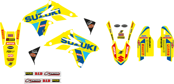 Blackbird Racing Replica Team Suzuki Ksrt 2022 Graphics Kit With Seat Cover Yellow, Blue, 3, nordicamoto.ro