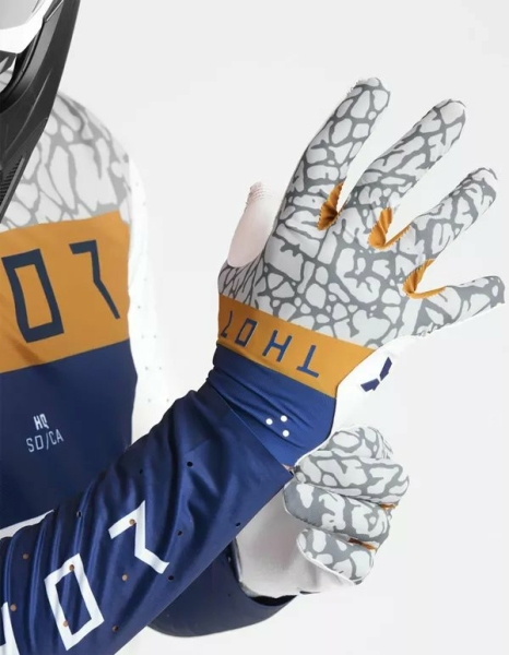 THOR Sportmode Bravo Gloves White, Gray, Blue -5