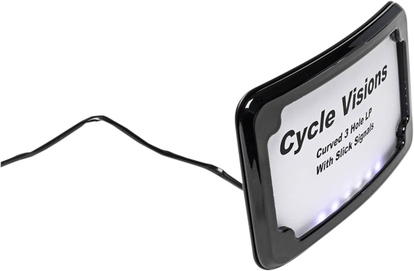 3-hole Mounted Led Lighted License Plate Frame Black, 3, nordicamoto.ro