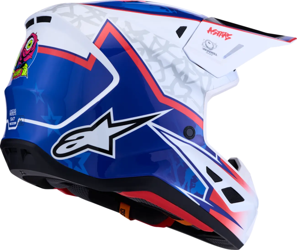 Casca Alpinestars S-M7 Blaster Alb/Albastru/Rosu XS, 4, nordicamoto.ro