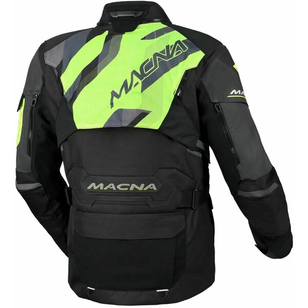 Geaca textil impermeabila touring/adventure MACNA FLEXODUS Night Eye™ S Negru Night Eye/Galben fluo, 4, nordicamoto.ro