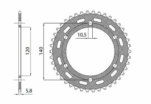 1-3529 Rear Replacement Sprocket 42 Teeth 520 Pitch Natural Steel Natural, 2, nordicamoto.ro