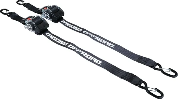 Retractable Ratcheting Straps Black, 1, nordicamoto.ro