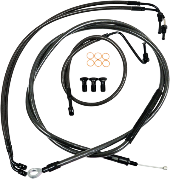 Standard Midnight Braided Handlebar Cable/brake Line Kit Black, 1, nordicamoto.ro