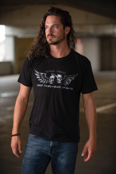 Good Times Bad Friends T-shirt Black 2XL, 1, nordicamoto.ro