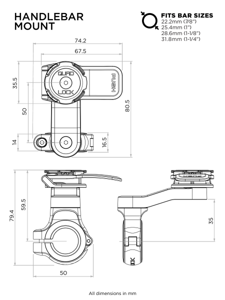Suport Telefon Ghidon Quad Lock - V2-0