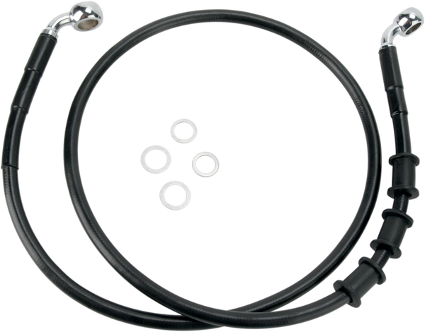 Extended Length Black Vinyl Brake Line Kit Black Oversize [+102 mm (4'')], 1, nordicamoto.ro