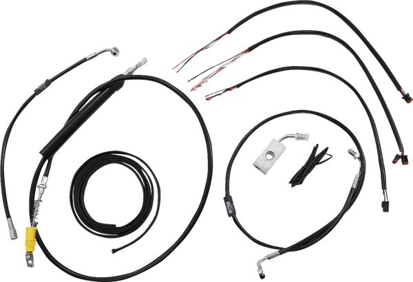 Complete Black Vinyl Braided Handlebar Cable/brake Line Kit Black, 1, nordicamoto.ro