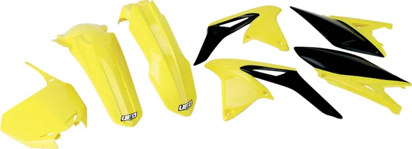 Set complet de carenaje pentru Suzuki – negru, galben, 1, nordicamoto.ro
