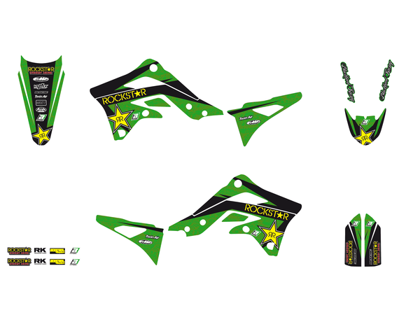 Rockstar Graphic Kits With Seat Cover Black, Green, Yellow, 1, nordicamoto.ro